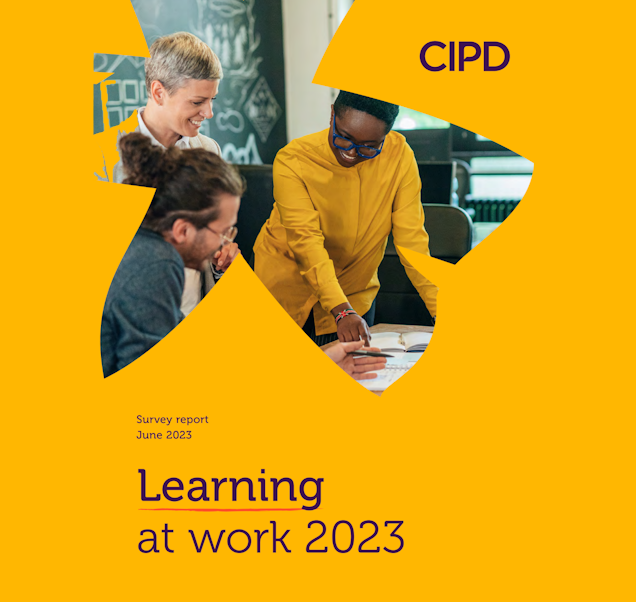 CIPD Learning at work survey 2023, front cover of report.
